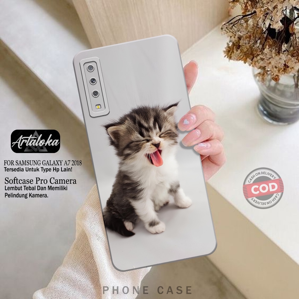 Case Hp Samsung Galaxy A7 2018 Fashion Case Kucing Softcase Samsung Galaxy A7 2018 Silikon TPU Pro C