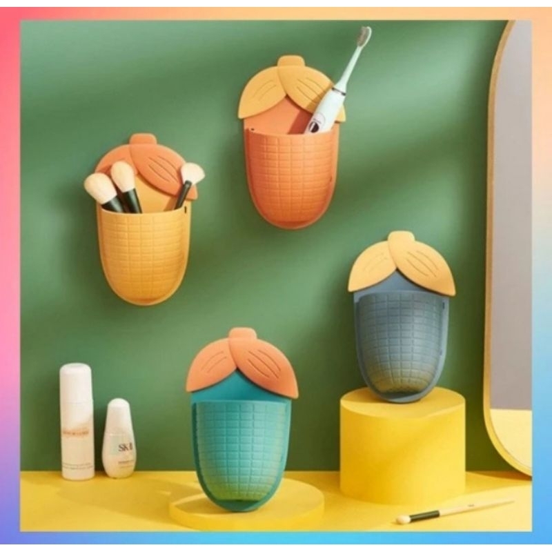 Tempat Sikat Gigi Jagung Tempel Dinding Holder Kamar Mandi Storage