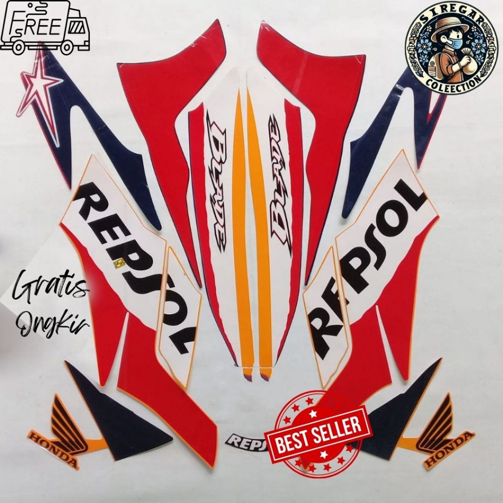 Stiker Striping Honda Blade Repsol 2009 - List Stiker Blade Repsol 2009 -Blade Repsol 2009 Standar