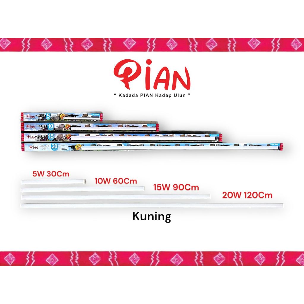 PIAN Lampu TL T5 5 Watt 10 Watt 15 Watt 20 Watt - Kuning