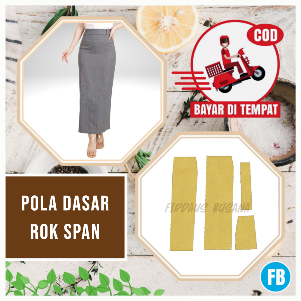 Pola Dasar Rok Span Dewasa – Pola Jahit Rok Instan Siap Jiplak Firdaus Busana