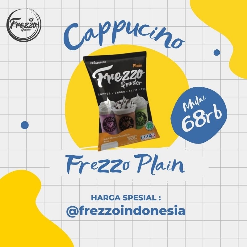 

Bubuk Minuman Cappucino PLAIN 1kg/Powder cappucino tanpa gula terlaris dan termurah/Frezzo Indonesia