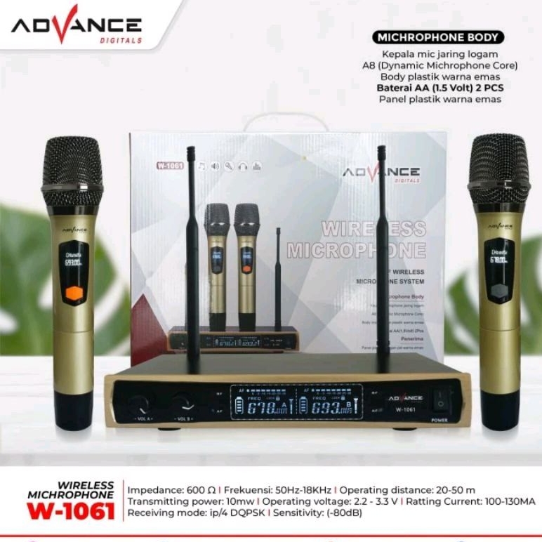 Advance Professional Wireless Mic W-1061