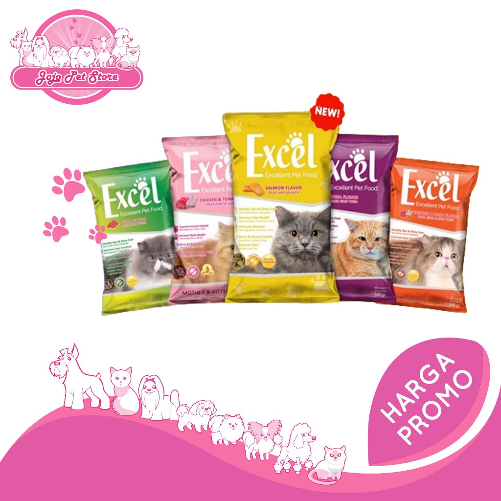 MAKANAN KUCING MURAH EXCEL 500GR