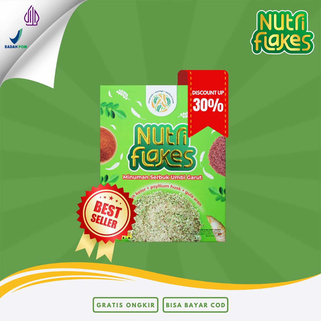 

Nutriflakes Sereal Umbi Garut Paket 1 Box Asli 100% Terbukti Membantu Mengatasi Masalah Asam Lambung