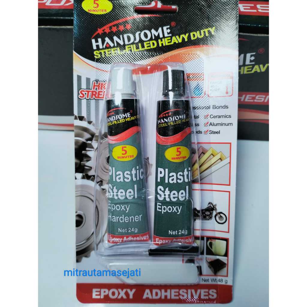 

Lem Epoxy 48 gram (5 menit) Lem Besi/Lem Campur/Lem 2 Komponen HANDSOME