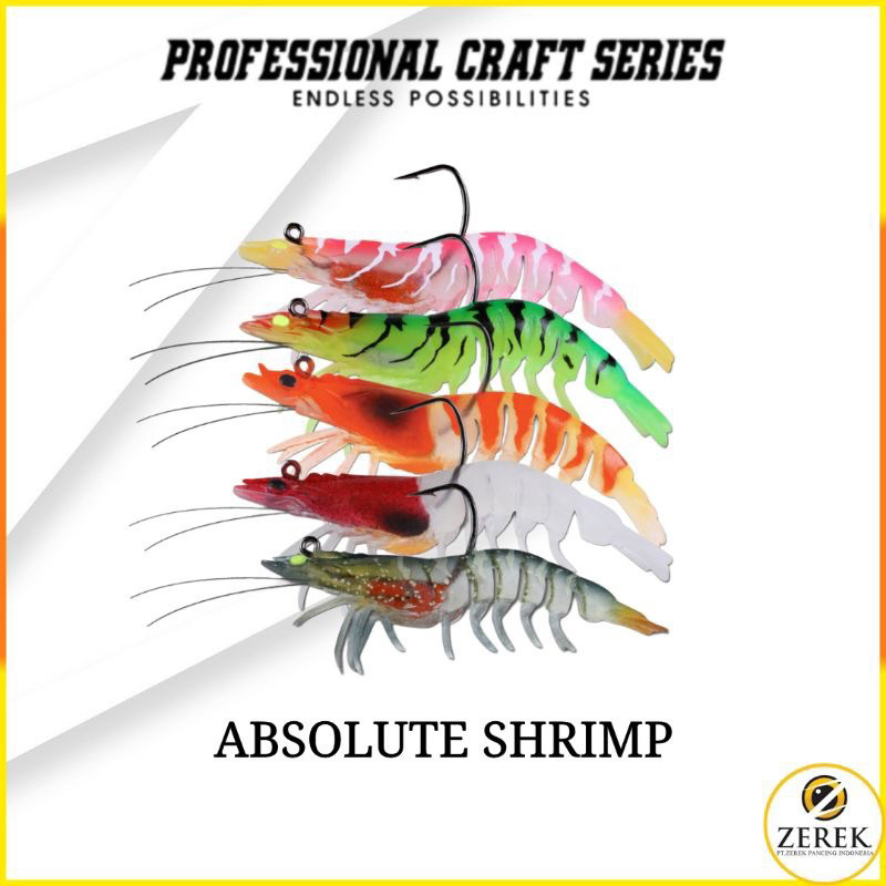 Umpan Udang Zerek Absolute Shrimp 3.5inch 11gram