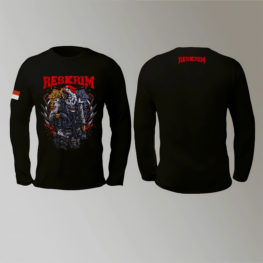 KAOS RESKRIM POLRI LENGAN PANJANG TERBARU WARNA HITAM