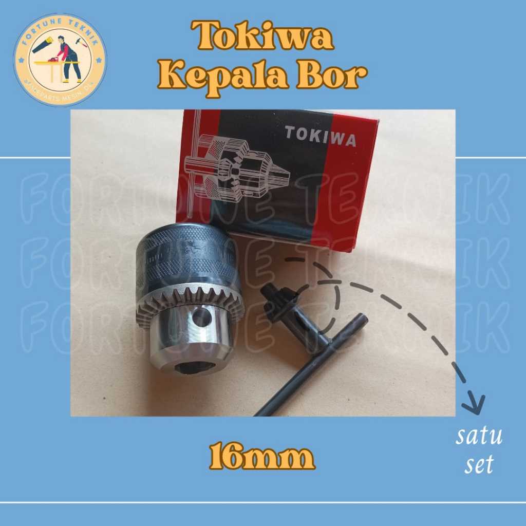Kepala Bor 5/8 16mm Tokiwa + Kunci Kepala Bor 16mm