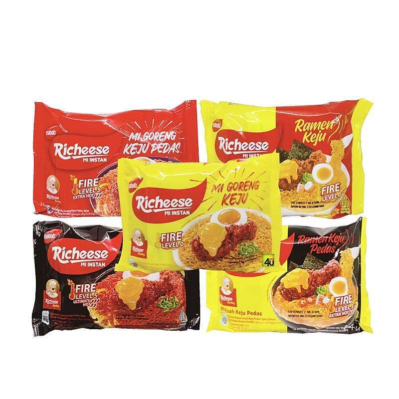 

Mie Keju Richeese Nabati All Variant Mi goreng Ramen Keju Pedas Soto Mi