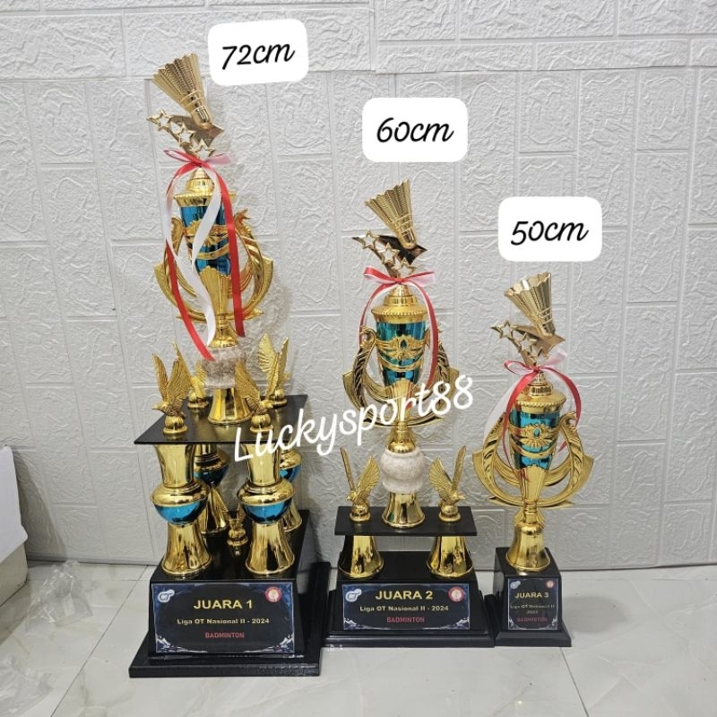 trophy Piala 4kaki cock badminton bulutangkis 1 set