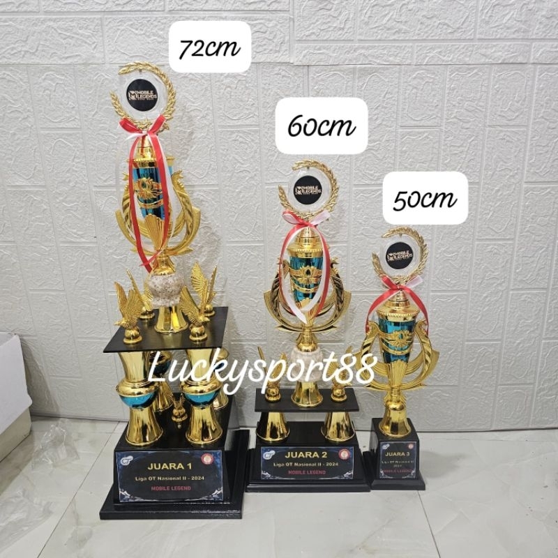 trophy Piala 4kaki serba murah logo 1 set