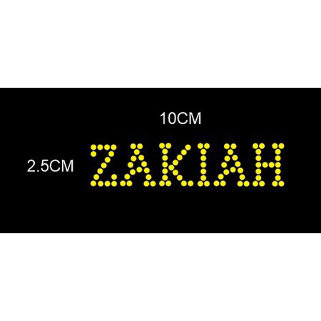 Custom Nama Logo Swarovski Kerudung Jilbab Bergo pakaian muslim