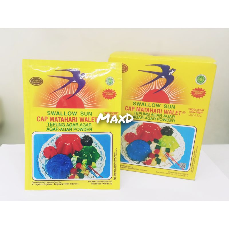 

Agar Agar Swallow Sun Warna Cokelat 7g×12 Pcs 1Box
