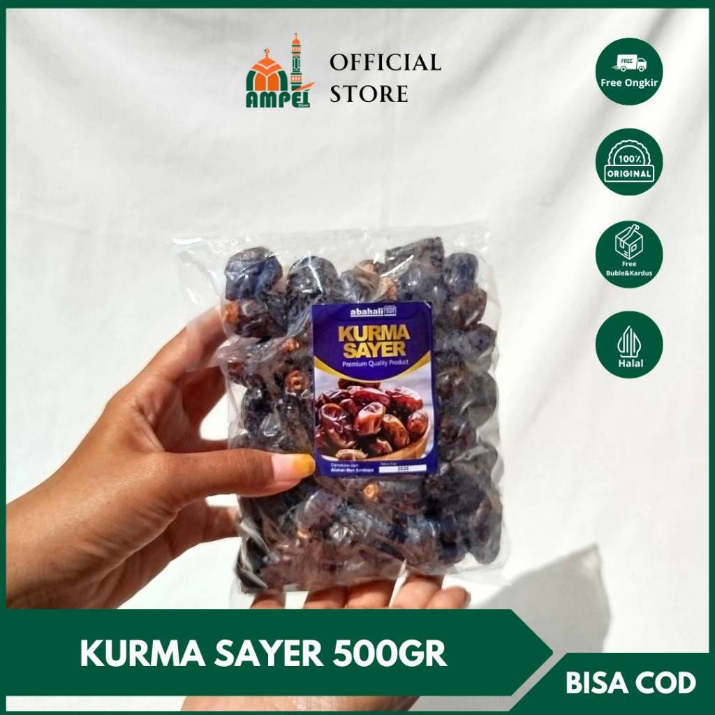 

Kurma Sayer Basah 500gram Arab Saudi Premium Madu Bergizi Daging Tebal BPOM Al Saad Mesir Golden