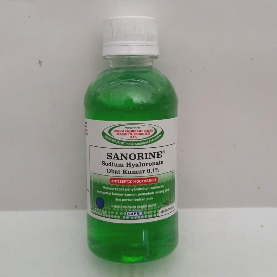 Sanorine Hijau 0,1% Obat Kumur 200 Ml Sanbe / Obat Sariawan / Antiseptic Mouthrinse