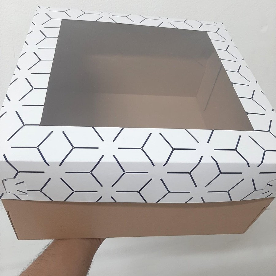 

( 5 pcs ) Dus Cake Mozaik Hampers Kue Tart Ulang Tahun Box Kotak Jendela Mika Ukuran 25 Packaging Kue
