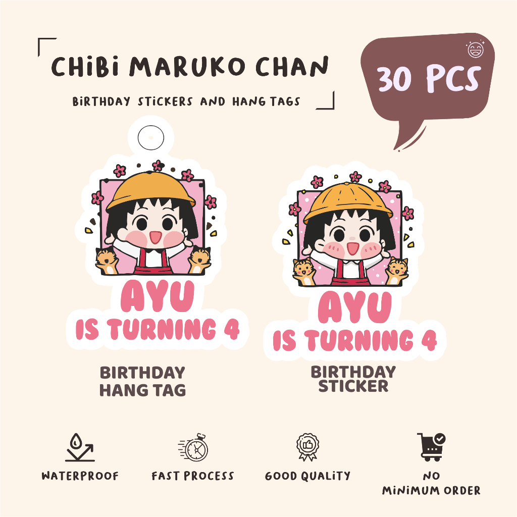 

(30pcs)label hang tag ulang tahun/window Anime lucu/CHIBI MARUKO CHAN /lucu cetak hang tag ulang tahun/label stiker diecut/murah/label ulang tahun/suvemir ultah/stiker diecut/hangtag diecut