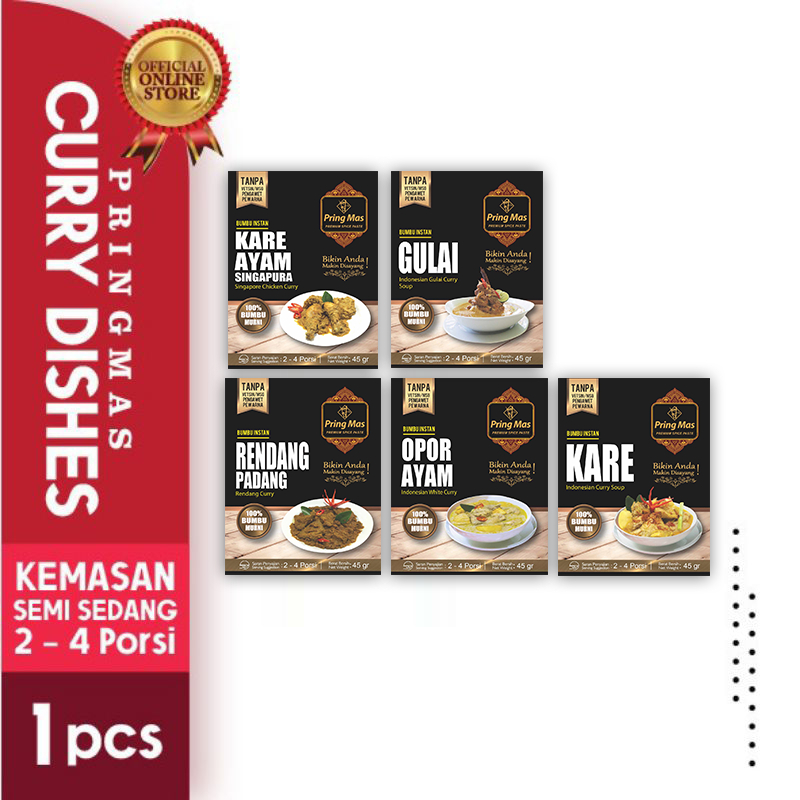 

Tchome Bumbu Makanan Instant Pringmas 45gr Bumbu kari curry kare rendang opor gulai bumbu masak enak