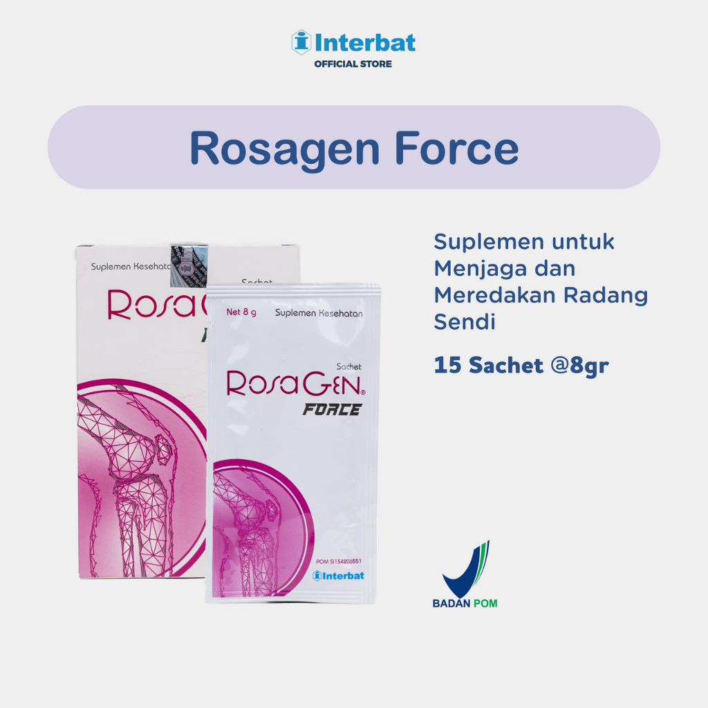 Rosagen Force 15 Sachet @8gr - Suplemen untuk Menjaga dan Meredakan Radang Sendi