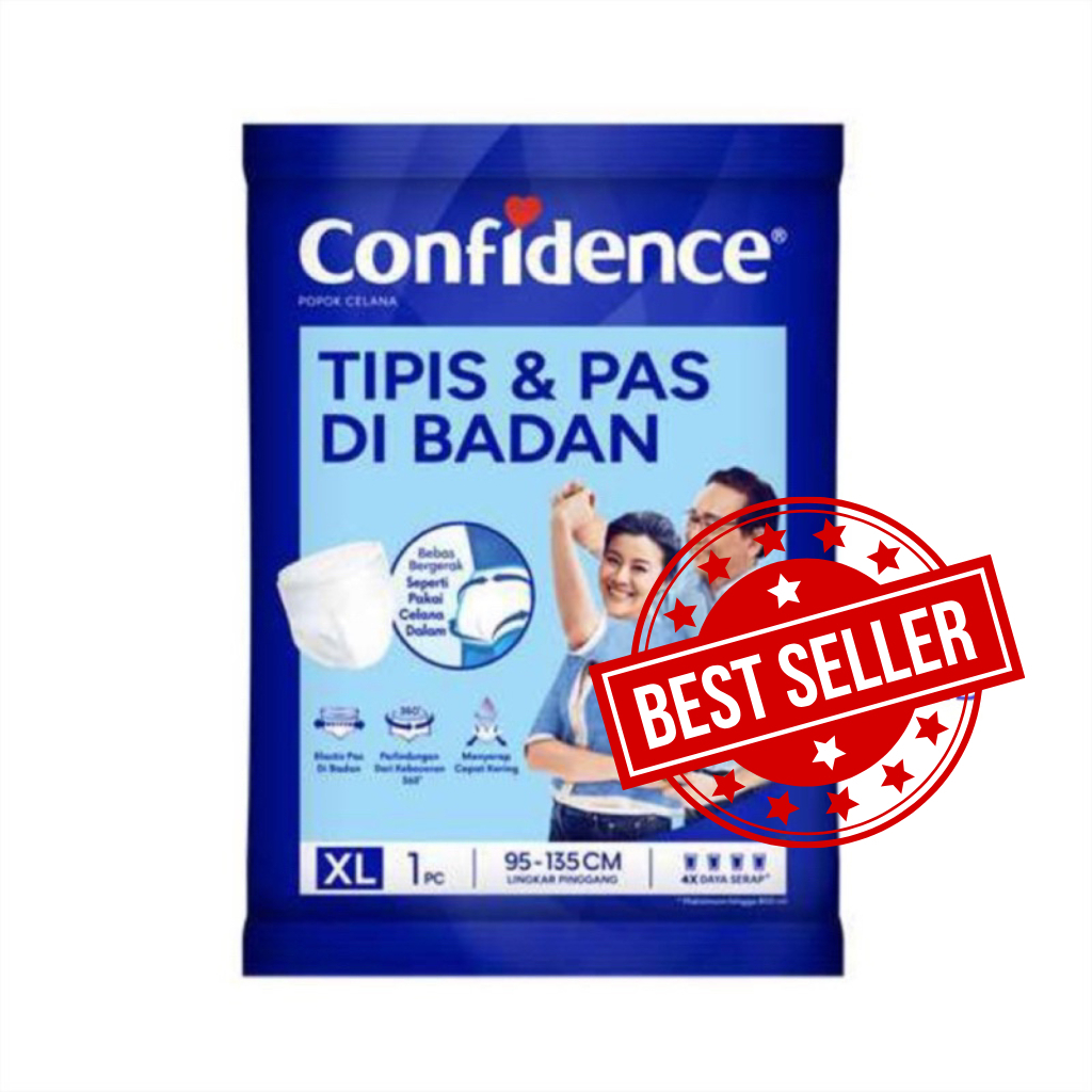 AgL Popok Celana Dewasa Pampers Confidence Satuan/Renceng Ukuran XL Isi 4Pcs