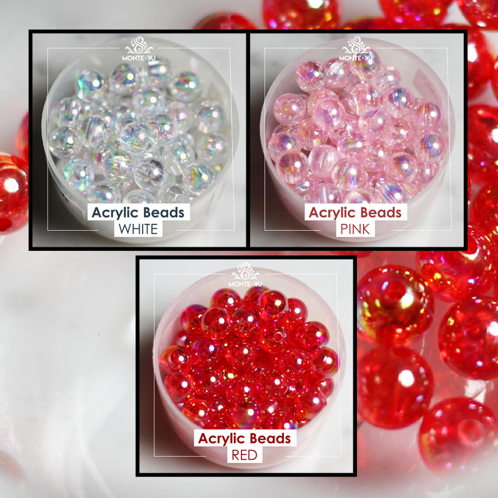 GROSIR Acrylic Beads Pearl Mutiara Akrilik 8mm 500GR Monte Manik Murah bisa COD GOSEND