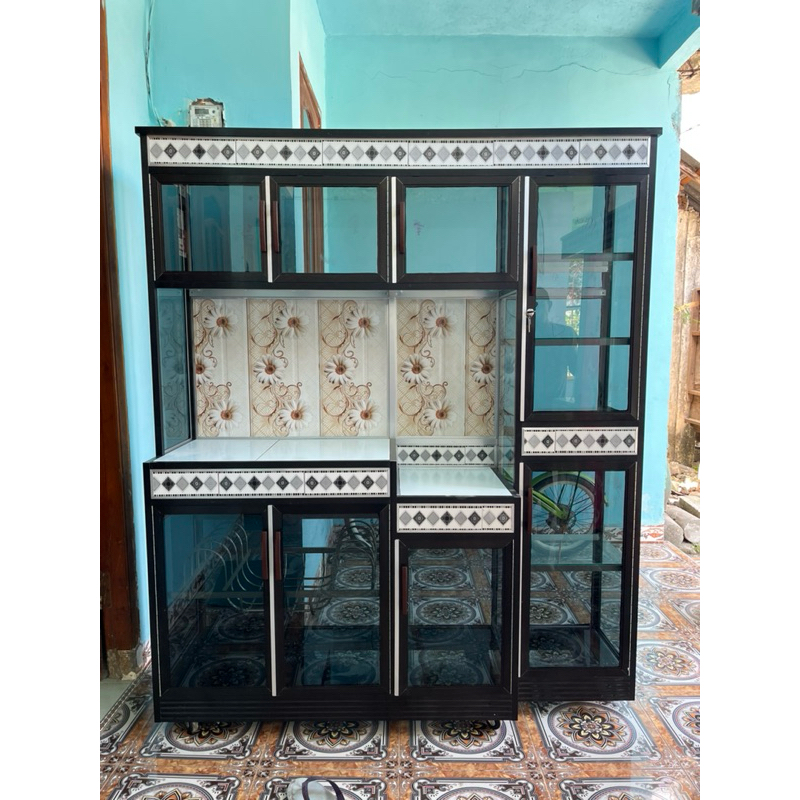 Lemari piring Jumbo Ukuran 1,5 meter Lemari Anti tikus lemari anti rayap lemari piring serbaguna rak