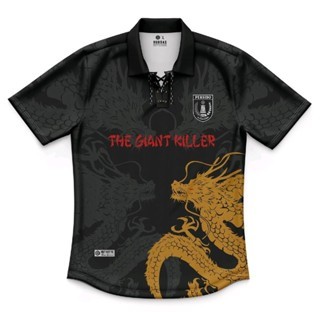 Hudsas Jersey Persibo Bojonegoro Kerah Kancing Hitam Olahraga Sport