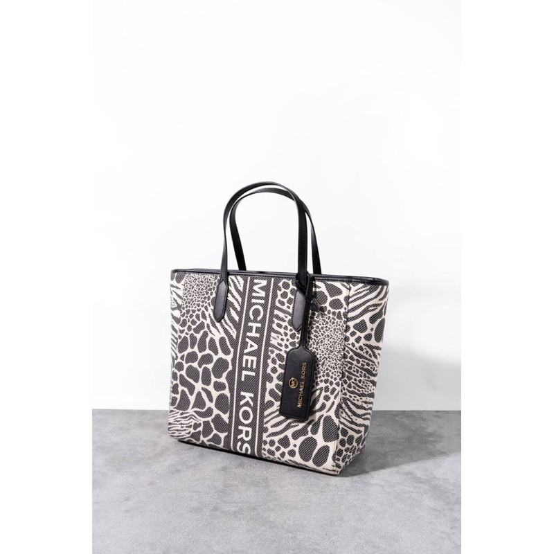 MK Sinclair large animal jacquard tote bag 32x30x14 DB MK