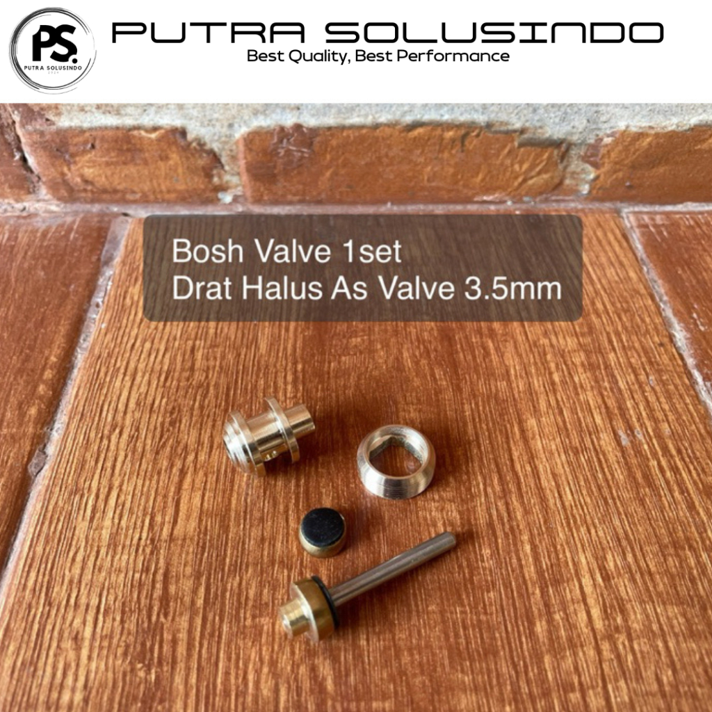 Bos Pentil Drat Halus 1set As Besi 3.5mm Bosh Valve Kuningan Drat Halus
