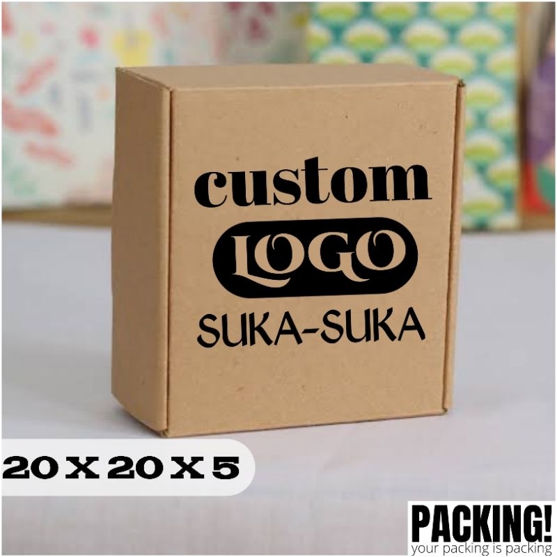

sablon kardus die cut 20×20×5 // custom sablon kardus packing