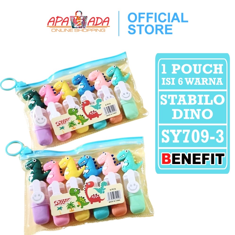 

KODE G65P Apazada Stabilo Set Isi 6 Warna Termasuk Pouch Highlighter SY793