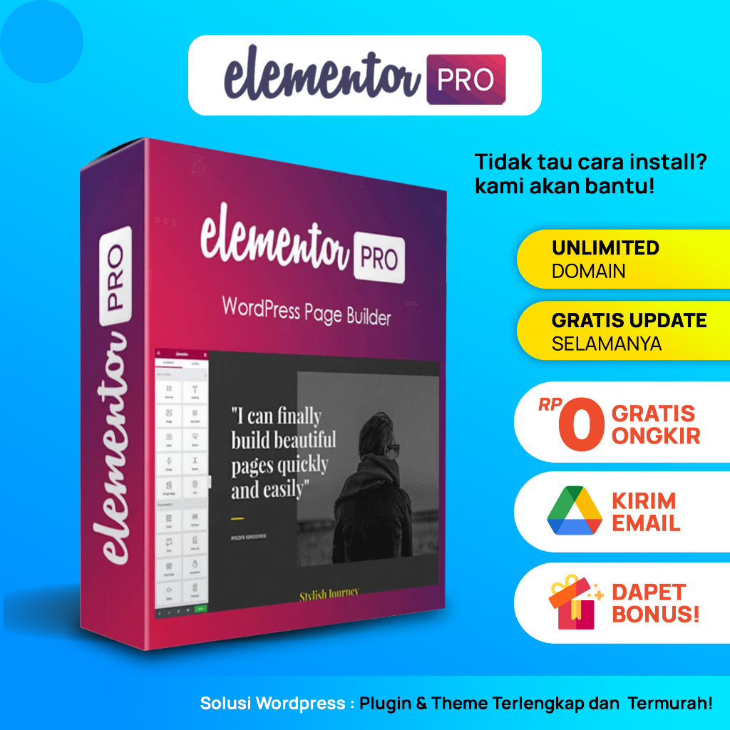 Elementor Pro LIFETIME | License GRATIS Update + BONUS
