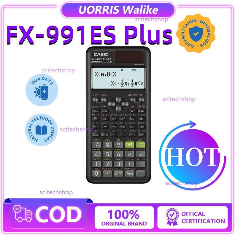 

KODE H76Z COD STOCK CASIO FX991ES Plus2 Kalkulator SekolahKuliah ScientificSaintifik 417 fungsi