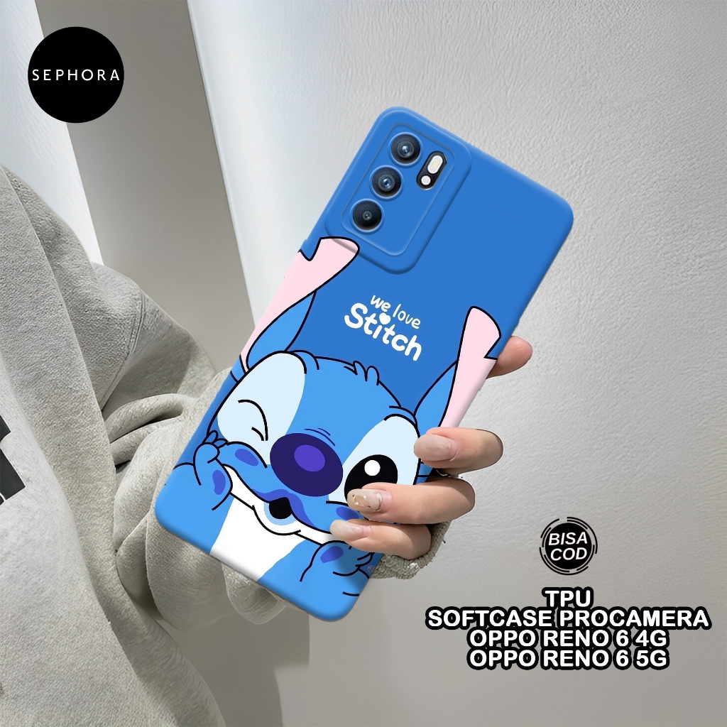 Softcase Oppo Reno 6 Terbaru - Fashion Case Stitch - Case Oppo Reno 6 - Case Pro Camera - Casing Opp