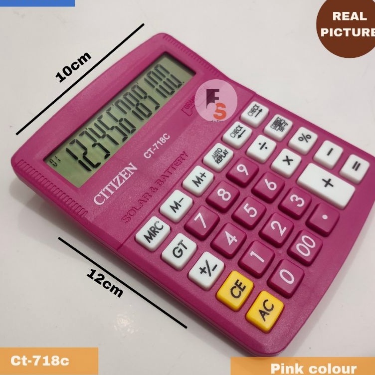 

KODE K89V Kalkulator Calculator Dekstop Meja 12 Digit Citizen Chek Ulang Warna Pink Ct 718c