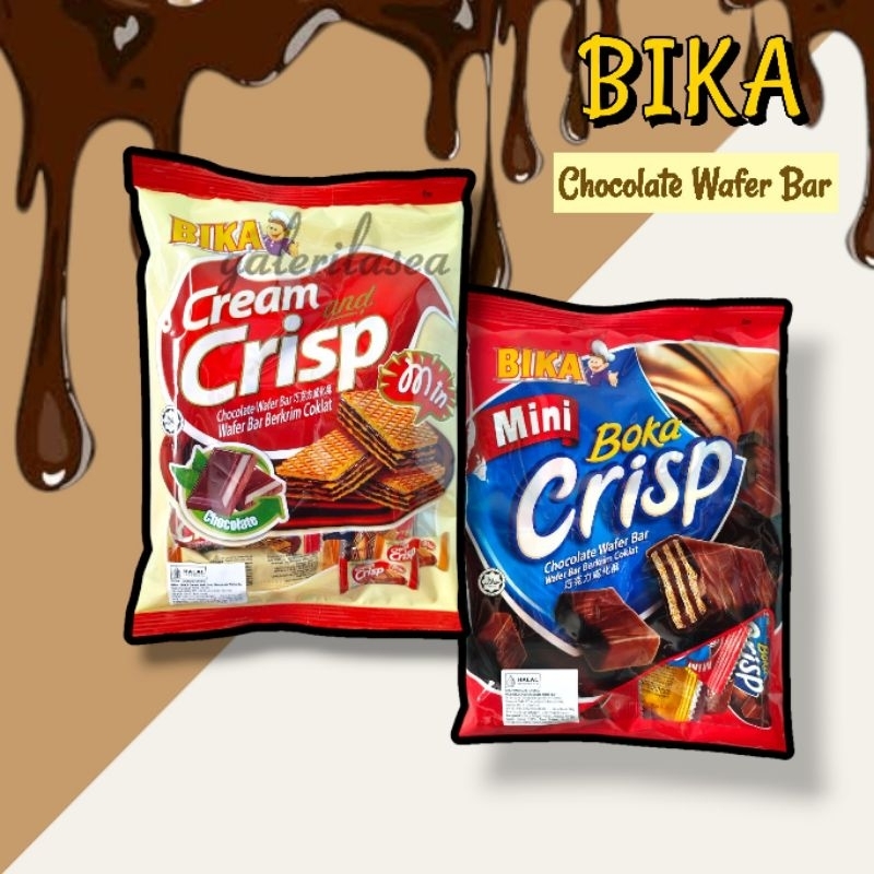 

Bika Mini Chocolate Wafer Bar Boka Crisp Cream And Crips Berat 90 gram Chips Manis Cemilan