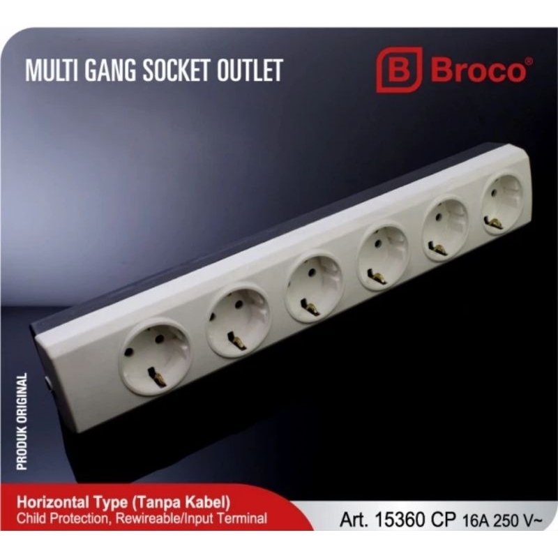 Stop kontak 6 lubang Broco