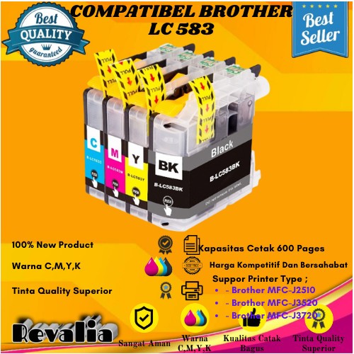 Cartridge Tinta Compatible Brother LC583 Printer MFC-J2510MFC-J3520