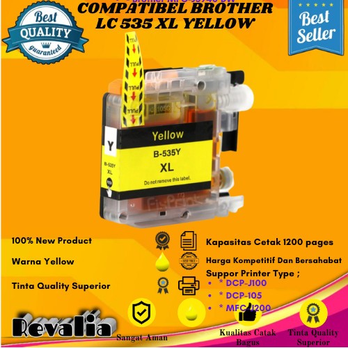Cartridge Tinta Compatible Brother LC539XL LC 539XL LC535XL LC 535XL - yellow