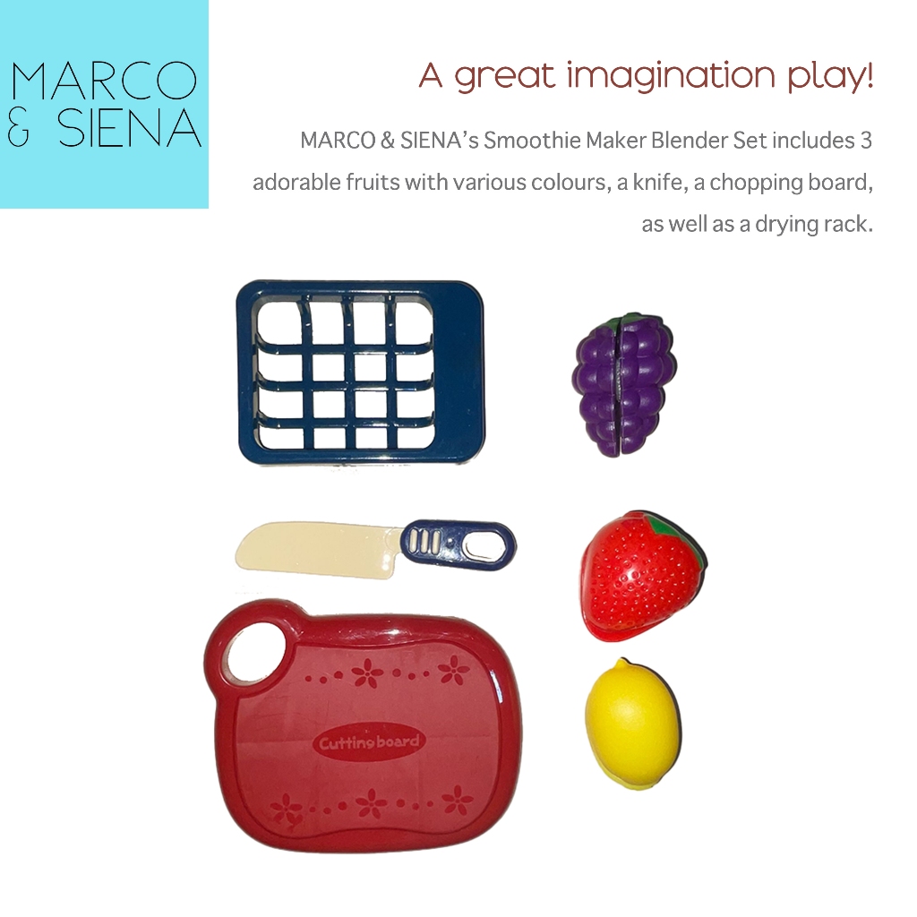 MARCO SIENA Mainan Anak Blender Jus Buah / Smoothie Mixer Juicer Fruits Set Edukatif Edukasi