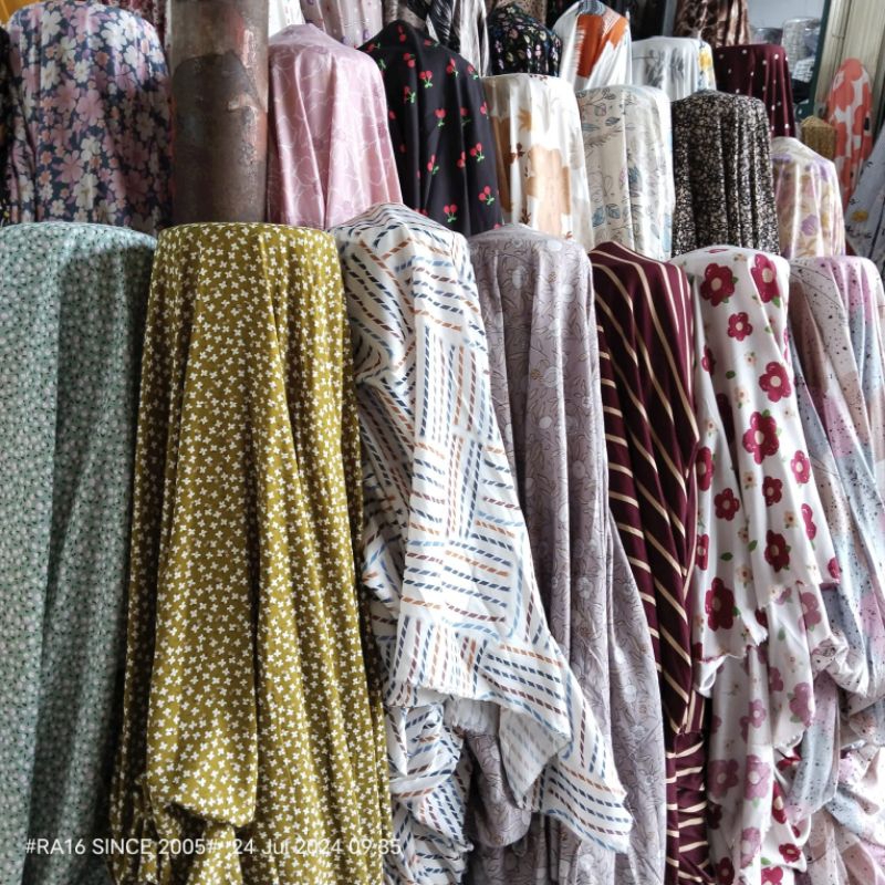 HARGA/0,5 M | BAHAN RAYON VISCOSE PREMIUM - BAHAN RAYON MOTIF PREMIUM - KATUN RAYON PREMIUM