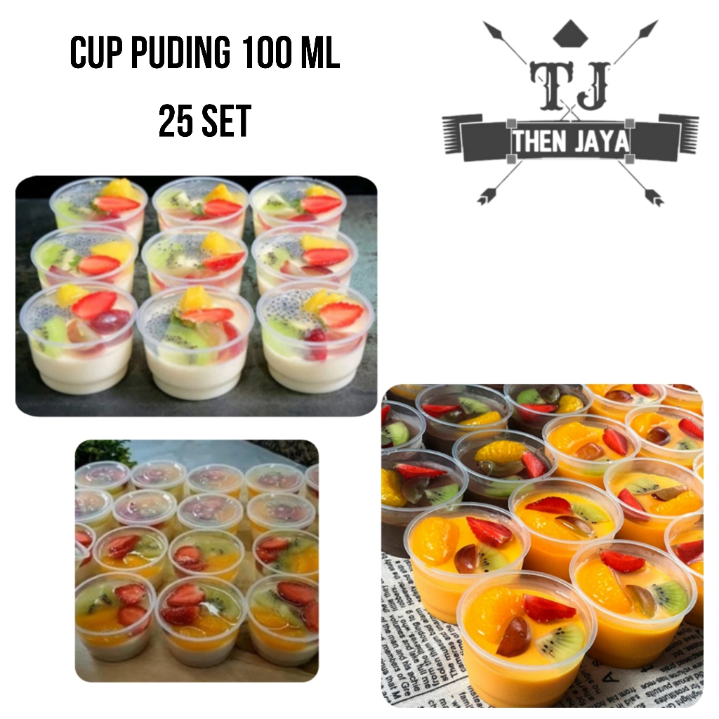 [TJ] Cup Puding 100 ml / Thinwall 100ml / Cup Rujak 7 Bulanan / Otg 100 / Gelas Pudding Murah Isi 25