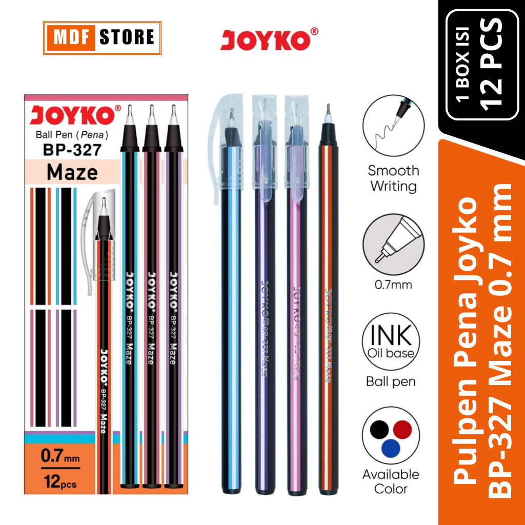 

Ball Pen Pulpen Pena Joyko Bp 327 Maze 0.7 mm Pena Sekolah Pulpen Smp Sma Ballpoin Bolpoin Joyko