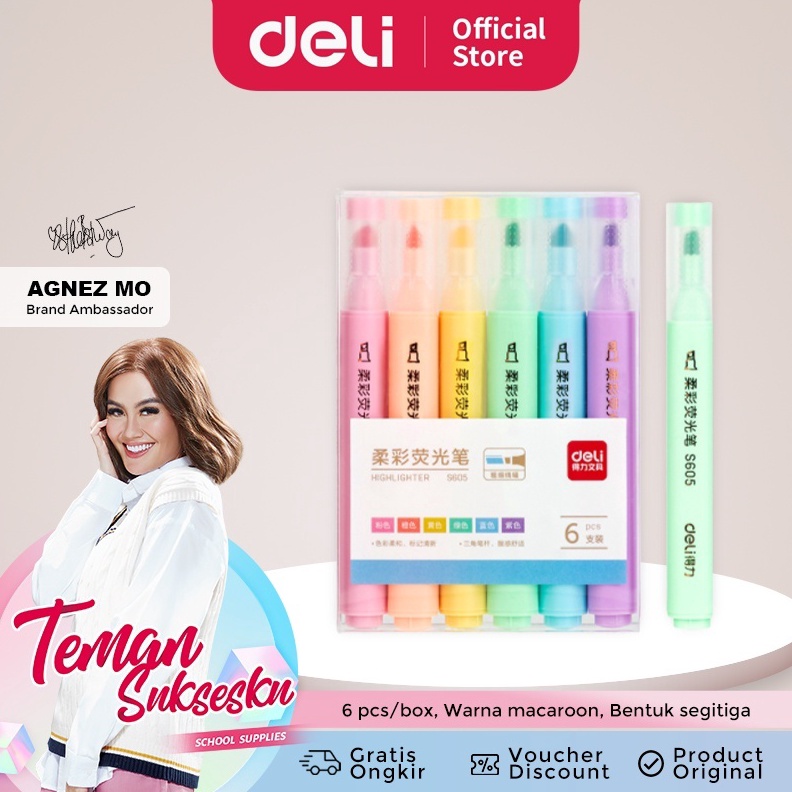 

KODE O13D Deli Pen Highlighter Macaroon 6 Warna S65