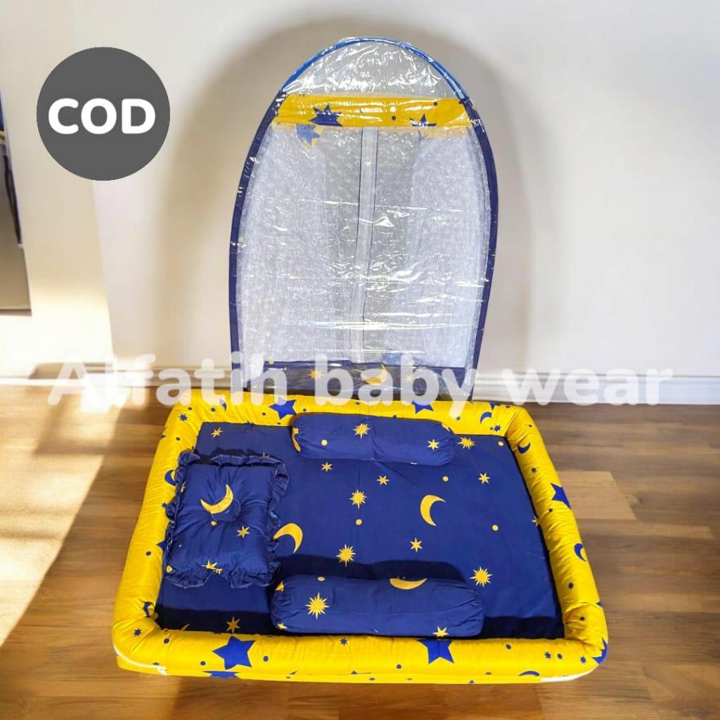 KASUR BAYI TENDA KELAMBU / KASUR BABY KELAMBU SET BANTAL + 2 GULING BABY