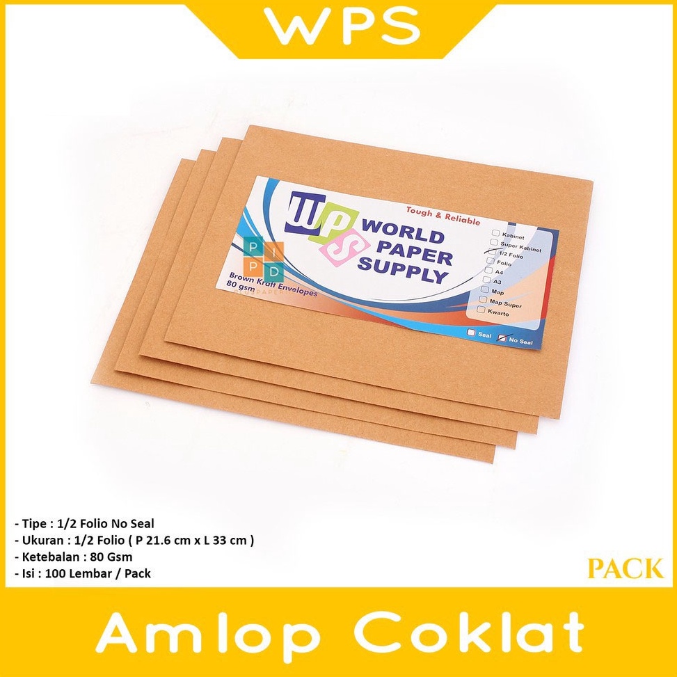 

KODE L59E WPS Amplop Coklat Ukuran 12 Folio No Seal Pack