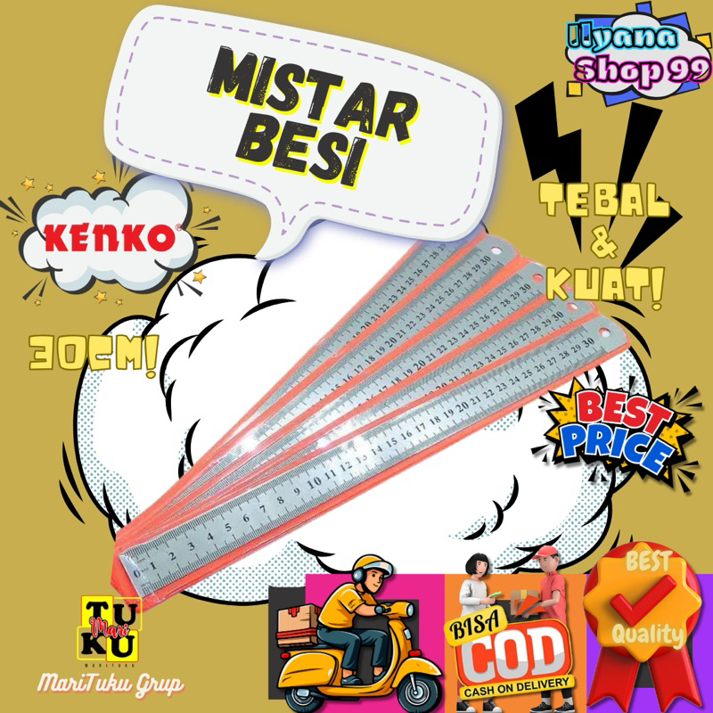 

Penggaris besi 30cm / mistar besi 30cm Kenko