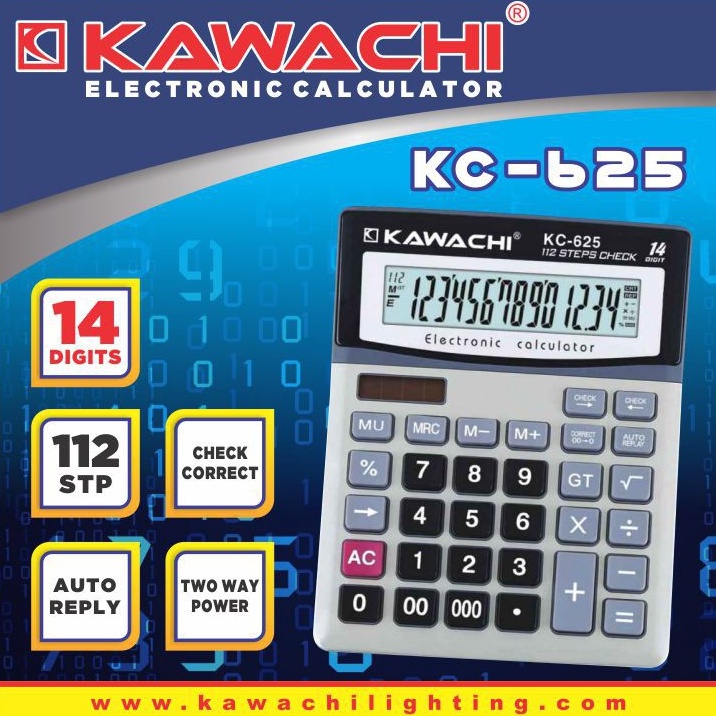 

KODE G79B Kalkulator 14DIGIT KC625 KAWACHI