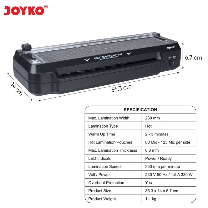 

KODE U44T mesin laminating machine Joyko LM 6 LM6 F4 A4 KTP A5 Folio